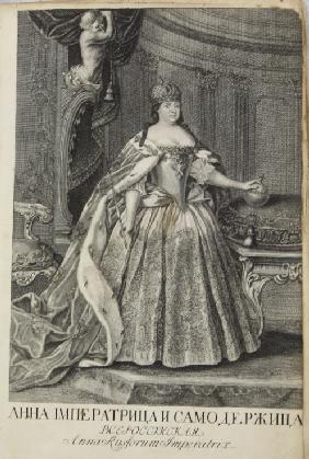 Porträt der Zarin Anna Ioannowna (1693-1740) 1730