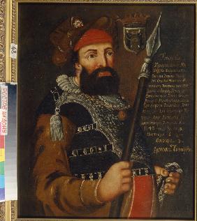Porträt des Kosakenführers, Eroberer von Sibirien Jermak Timofejewitsch (?-1585)