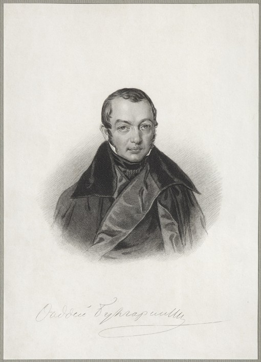 Porträt des Schriftstellers Faddei Bulgarin (1789-1859) von Unbekannter Künstler