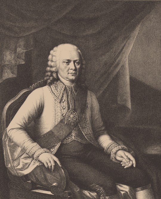 Porträt von Admiral Wassili Alexejewitsch Mjatlew (1694-1761) (Nach Józef Oleszkiewicz) von Unbekannter Künstler