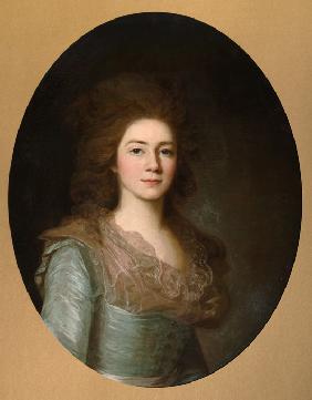 Porträt von Fürstin Warwara Iwanowna Golizyna (?-1804), geb. Schipowa