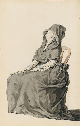 Porträt von Marie Antoinette vor dem Gericht der Revolution 1793
