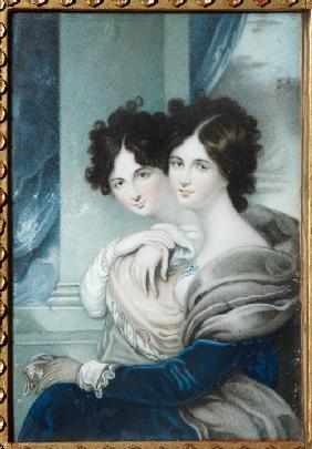 Porträt von Schwestern Prinzessinnen Anna Petrowna (1777-1805) und Jekaterina Petrowna (1783-1830) L