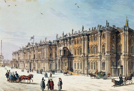 Blick auf den Winterpalast in Sankt Petersburg (Album von Marie Taglioni)