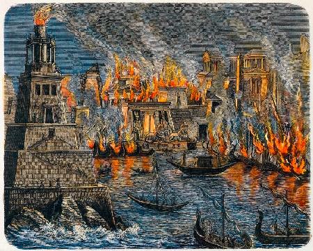 Der Brand der Bibliothek von Alexandria 1876
