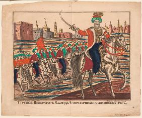 Türkischer Kaiser Mahmud II. führt seine Truppen, 1829 1852