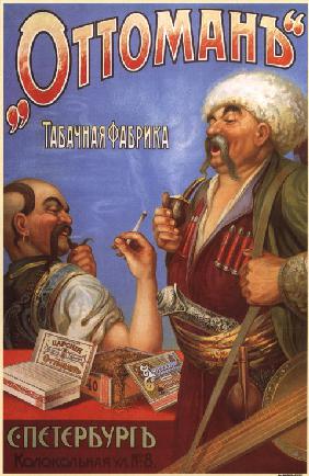 Werbeplakat für Tabakwaren der Zigarettenfabrik Ottoman 1900