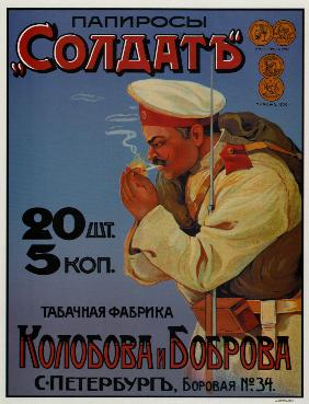 Werbeplakat für Zigaretten "Soldat" 1900