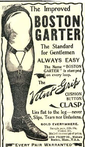 Werbung für Boston Garter Strumpfband 1903