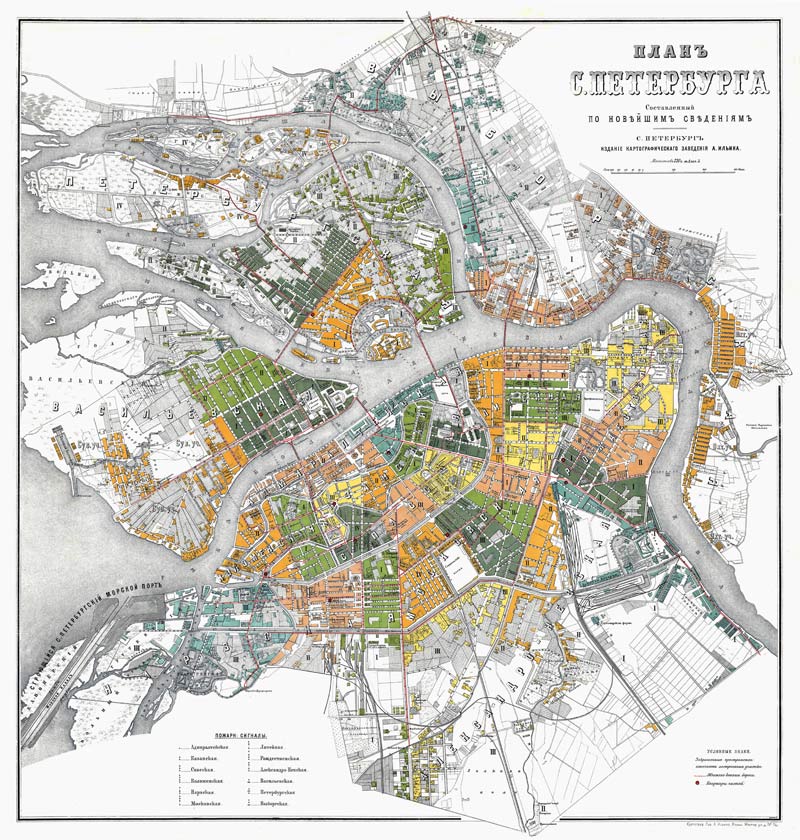 Plan von Petersburg von Unbekannter Meister