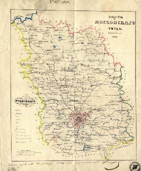 Karte von Moskauer Gouvernement 1849