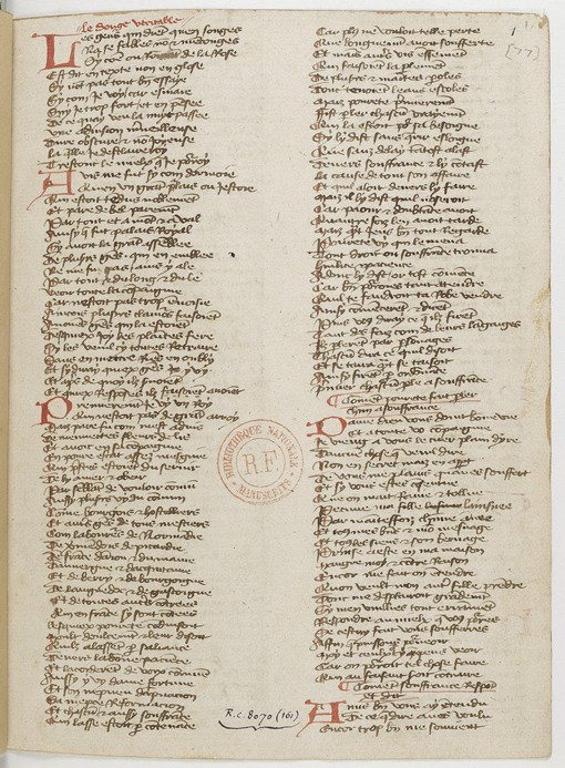 Ménagier de Paris, Seite aus einer Handschrift von Unbekannter Meister