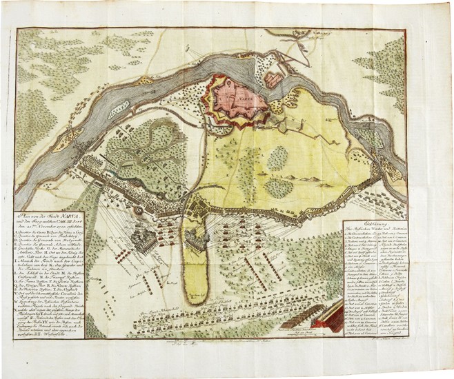 Plan von der Schlacht bei Narva von Unbekannter Meister