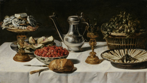 Stillleben (gedeckter Tisch mit Kanne und Pokal) von Unbekannter Meister