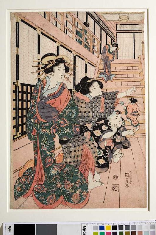 Kurtisanen, ihre Dienerinnen und Schülerinnen spielen Blindekuh von Utagawa Kunisada