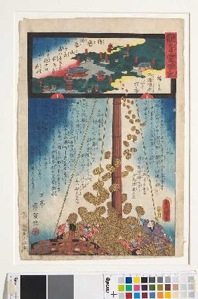 Pilgerfahrt in Westjapan: Der Tempel Hokkezan zu Kobe (Aus der Serie Erzählungen von wunderbarer Erh 1859