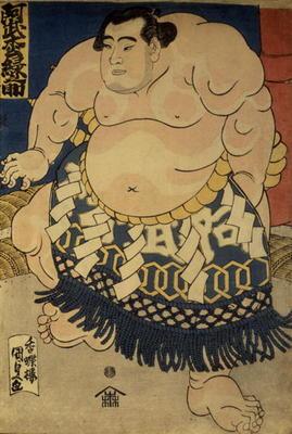 The sumo wrestler Abumatsu Rokunosuke, c.1835 (oban size, colour woodblock print) 1780