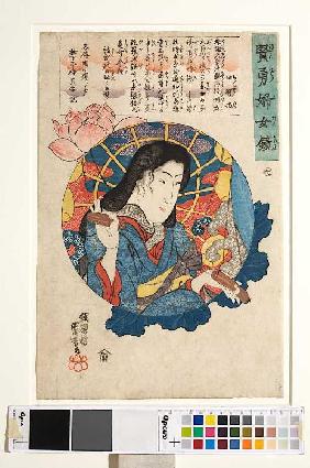 Chujo Hime (Aus der Serie Spiegel von Frauenmut und Frauenklugheit) Um 1843