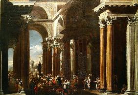 An Architectural Capriccio with a Roman Sacrifice (oil on canvas) 02nd