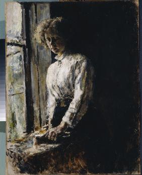 Am Fenster. Porträt von Olga Fjodorowna Trubnikowa 1886