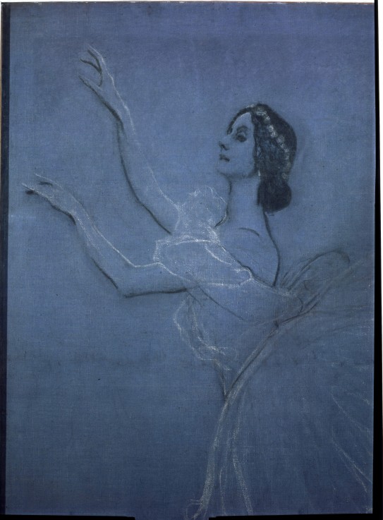 Ballettänzerin Anna Pawlowa im Ballett Les sylphides von F. Chopin. Detail von Valentin Alexandrowitsch Serow