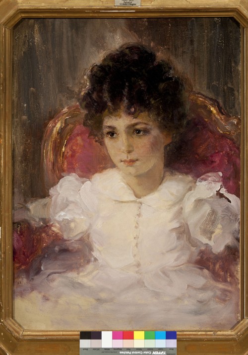 Porträt von Tatjana Sergejewna Chochlowa, geb. Botkina (1897-1985) als Kind von Valentin Alexandrowitsch Serow