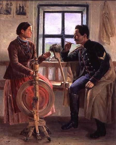 Talk at the Spinning Wheel von Mikhail Nikolaevich Vasilev