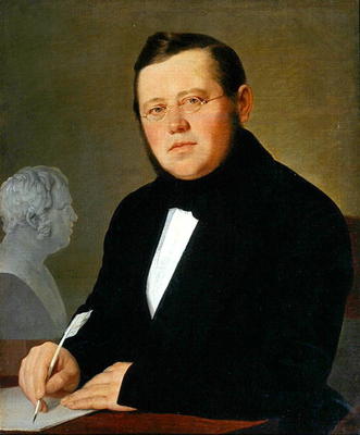 Portrait of the Author Michail Sagoskin, 1830s (oil on canvas) von Vasili Andreevich Tropinin