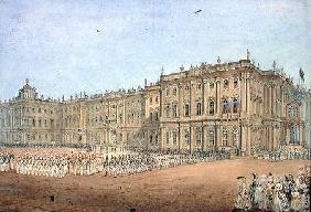Review at the Winter Palace in St. Petersburg 1840s  on