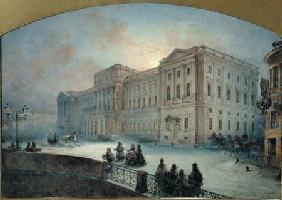 View of the Mariinsky Palace in Winter 1863