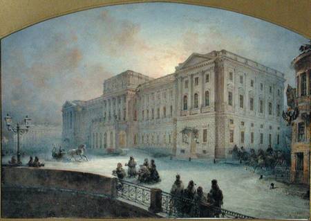 View of the Mariinsky Palace in Winter von Vasili Semenovich Sadovnikov
