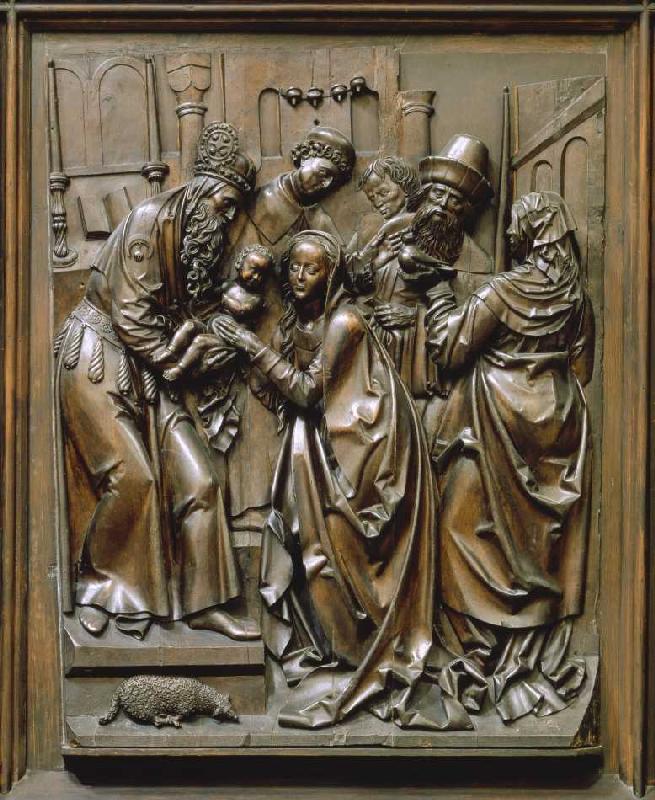 Der Bamberger Altar (rechtes unteres Seitenrelief): Die Darstellung im Tempel von Veit Stoß