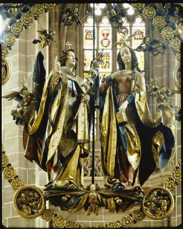 Der Englische Gruß: Maria und der Engel Gabriel von Veit Stoß
