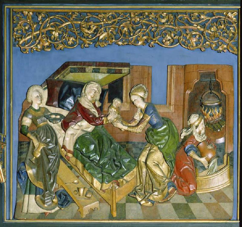 Der Krakauer Marienaltar: Die Geburt der Maria von Veit Stoß