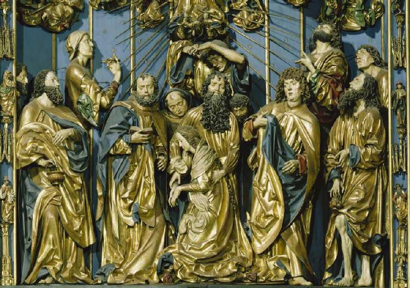 Der Krakauer Marienaltar: Die sterbende Maria im Kreis der Apostel von Veit Stoß