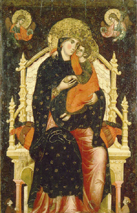 Maria mit dem Kind auf dem Thron. von Venezianisch