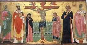 Venezianisch, Kreuzigung mit Heiligen