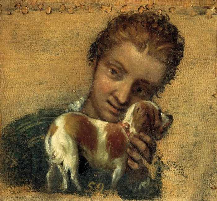 Junge Frau mit Hund von Veronese, Paolo (eigentl. Paolo Caliari)