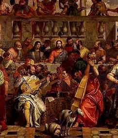 Die Hochzeit zu Kanaa. Detail: Gruppe von Musikanten um 1570
