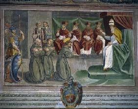 Die Bestaetigung der Ordensregel des Heiligen Franziskus durch Papst Honorius III. 1650