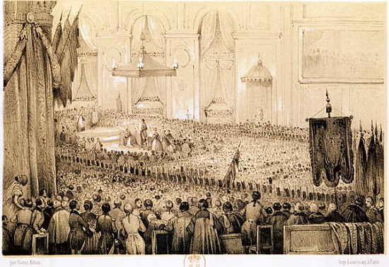 The Re-establishment of the Cult: A Te Deum at Notre-Dame de Paris, 18th April 1802 von Victor Adam