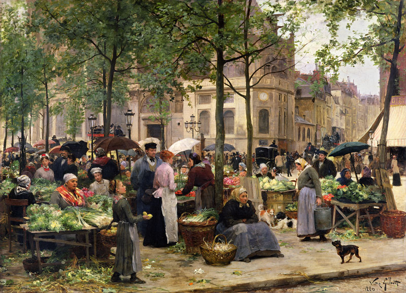 The Square in front of Les Halles von Victor Gabriel Gilbert