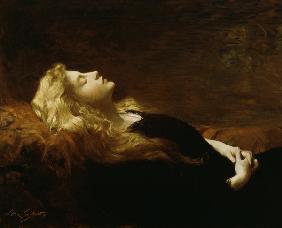 Resting (oil on canvas) 1876