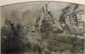 Victor Hugo, Die Bruecke / Aquarell