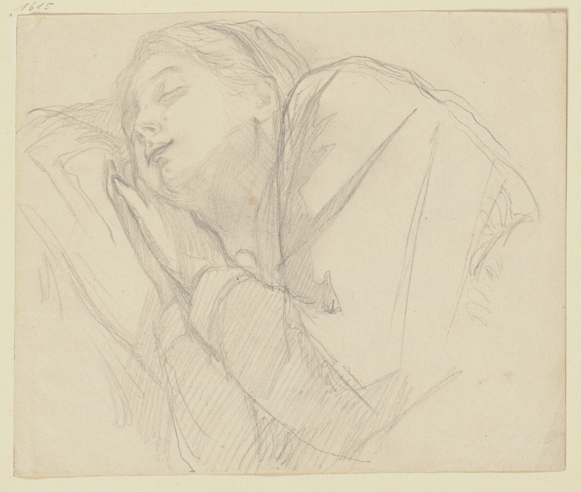 Brustbild einer schlafenden Frau von Victor Müller