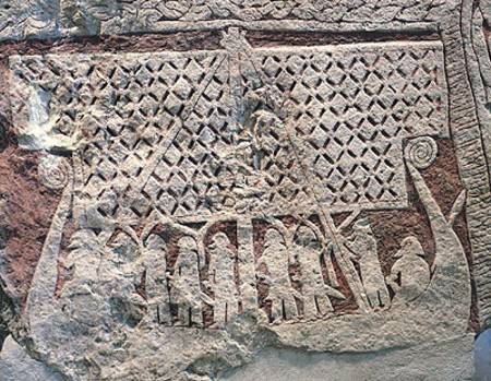 Detail of a picture stone depicting a Viking ship, from the Isle of Gotland von Viking