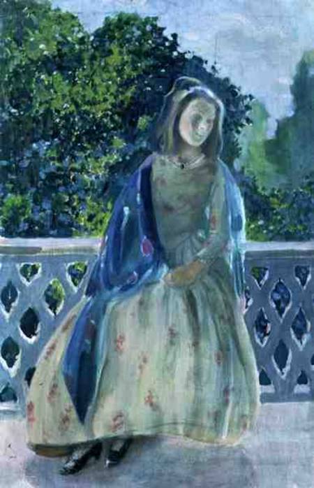 Girl on Balcony von Viktor Elpifidorowitsch Borissow-Mussatow