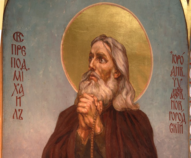 Ehrwürdiger Michael vom Klops-Kloster in Novgorod, ein Narr in Christo von Viktor Michailowitsch Wasnezow