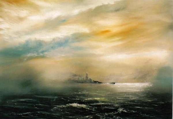Dawn before the dawn of disaster HMS Hood 1941 von Vincent Alexander Booth
