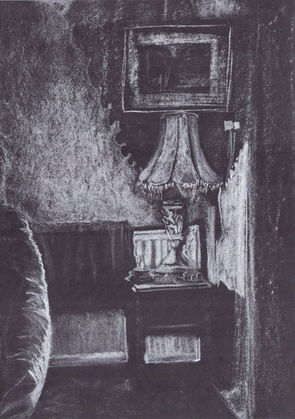 Lamp lit up by candlelight von Vincent Alexander Booth